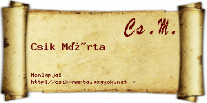 Csik Márta névjegykártya